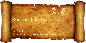 Keczer Gábor névjegykártya